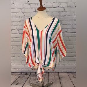 Jodifl stripes top with tie new size large